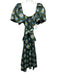 Tuckernuck Size XXS Olive Green, Blue & Yellow Cotton Short Balloon Sleeve Dress Olive Green, Blue & Yellow / XXS