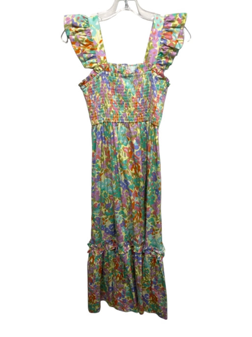 CROSBY by Mollie Burch Size XS green, yellow & blue Cotton Sleeveless Maxi Dress green, yellow & blue / XS