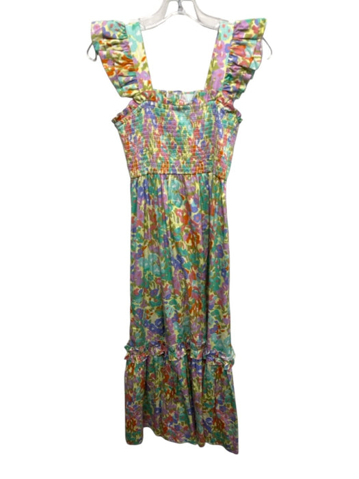 CROSBY by Mollie Burch Size XS green, yellow & blue Cotton Sleeveless Maxi Dress green, yellow & blue / XS