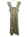 CROSBY by Mollie Burch Size XS green, yellow & blue Cotton Sleeveless Maxi Dress green, yellow & blue / XS