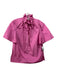 Akris Punto Size 14 Pink Polyester Taffeta Ruffle Collar Short Sleeve Top Pink / 14