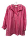 Ann Mashburn Size L Pink & White Cotton 3/4 Puff Sleeve Smocked Neck Stripe Top Pink & White / L