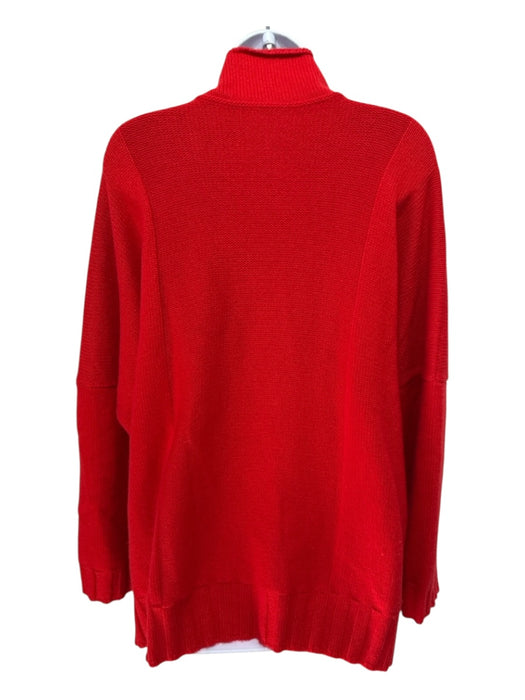 The Row Size L Red Cashmere Knit Turtleneck Long Sleeve Oversized Sweater Red / L
