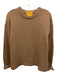 Guest in Residence Size S Camel Brown Cashmere Knit Crew Neck Ribbed Hem Sweater Camel Brown / S