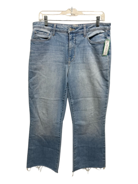 L'agence Size 31 Light Wash Cotton Denim Raw Hem High Rise Straight Leg Jeans Light Wash / 31
