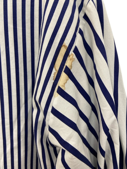Carolina Herrera Size XS Navy & white Cotton Long Sleeve Cuff Ties Over Size Top Navy & white / XS