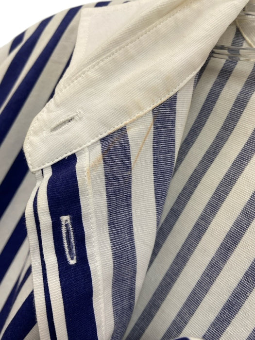Carolina Herrera Size XS Navy & white Cotton Long Sleeve Cuff Ties Over Size Top Navy & white / XS