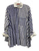 Carolina Herrera Size XS Navy & white Cotton Long Sleeve Cuff Ties Over Size Top Navy & white / XS