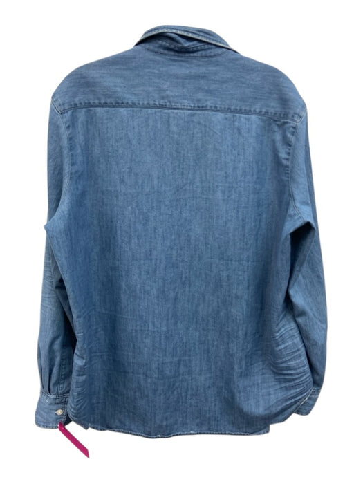 Frank & Eileen Size M Med Wash Cotton Denim Long Sleeve Button Up & Collar Top Med Wash / M