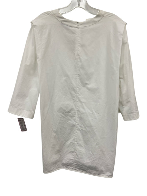 Givenchy Size L White & Gold Cotton Short flutter sleeve Split V neckline Top White & Gold / L