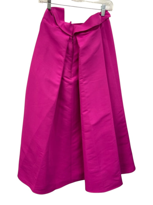 Sachin & Babi Size 6 Fuchsia Polyester Side Zip Front bow Midi Skirt Fuchsia / 6