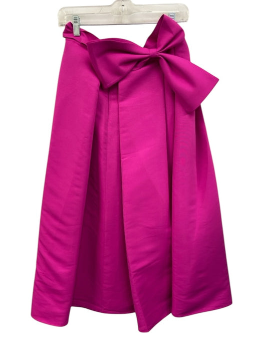 Sachin & Babi Size 6 Fuchsia Polyester Side Zip Front bow Midi Skirt Fuchsia / 6