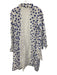 Banana Blue Size XS White & Blue Linen Long Sleeve Polka Dot Fray Detail Dress White & Blue / XS