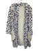 Banana Blue Size XS White & Blue Linen Long Sleeve Polka Dot Fray Detail Dress White & Blue / XS