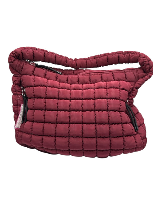 Free People Movement Burgundy Polyester Quilted Square Zipper Detail Bag Burgundy / Large