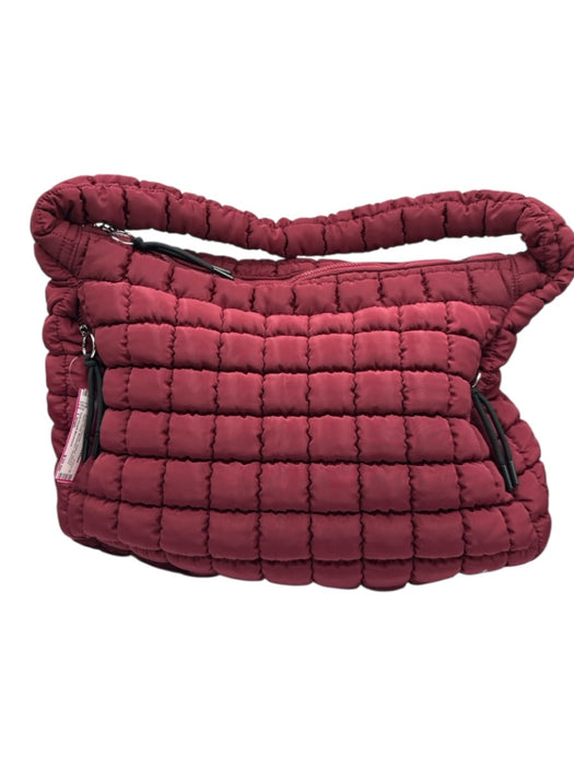 Free People Movement Burgundy Polyester Quilted Square Zipper Detail Bag Burgundy / Large