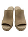 Prada Shoe Size 37 Beige Suede Raffia Base Stitch Design Wedge Sandals Beige / 37