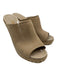 Prada Shoe Size 37 Beige Suede Raffia Base Stitch Design Wedge Sandals Beige / 37