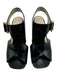 Celine Shoe Size 35.5 Black Leather Square Toe Gold Buckle Midi Block Heel Pumps Black / 35.5