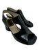 Celine Shoe Size 35.5 Black Leather Square Toe Gold Buckle Midi Block Heel Pumps Black / 35.5