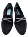 Stuart Weitzman Shoe Size 5.5 Black & Silver Suede Crystal Bow Almond Toe Flats Black & Silver / 5.5