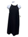 Miu Miu Size S/40 Black Viscose High Round Neck Shaded Knee Length Dress Black / S/40