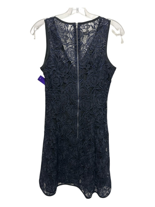 Nanette Lepore Size 2 Black & Navy Blue Polyester Sleeveless Crochet Lace Dress Black & Navy Blue / 2