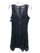 Nanette Lepore Size 2 Black & Navy Blue Polyester Sleeveless Crochet Lace Dress Black & Navy Blue / 2