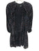 Shoshanna Size 2 Black, Blue, Purple Nylon Blend Flocked Velvet Polka Dot Dress Black, Blue, Purple / 2