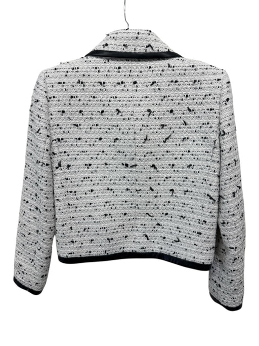 Alice + Olivia Size XS White & Black Polyester Blend Tweed Cropped Jacket White & Black / XS
