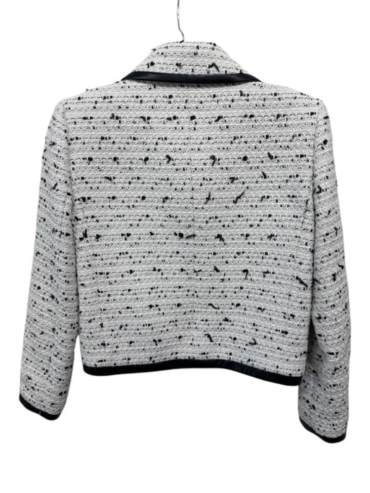 Alice + Olivia Size XS White & Black Polyester Blend Tweed Cropped Jacket White & Black / XS
