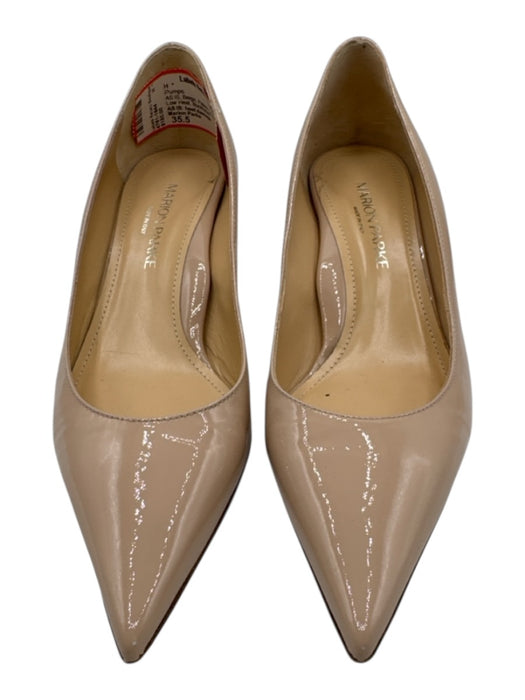 Marion Parke Shoe Size 35.5 Beige Patent Leather Pointed Toe Low Heel Pumps Beige / 35.5