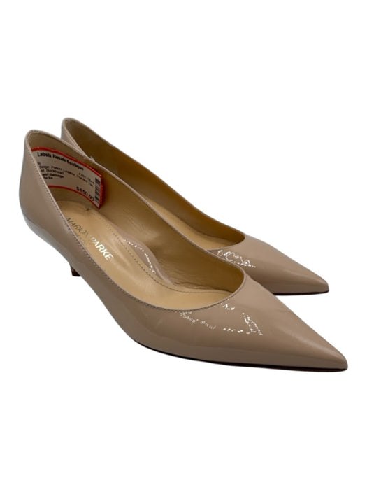Marion Parke Shoe Size 35.5 Beige Patent Leather Pointed Toe Low Heel Pumps Beige / 35.5