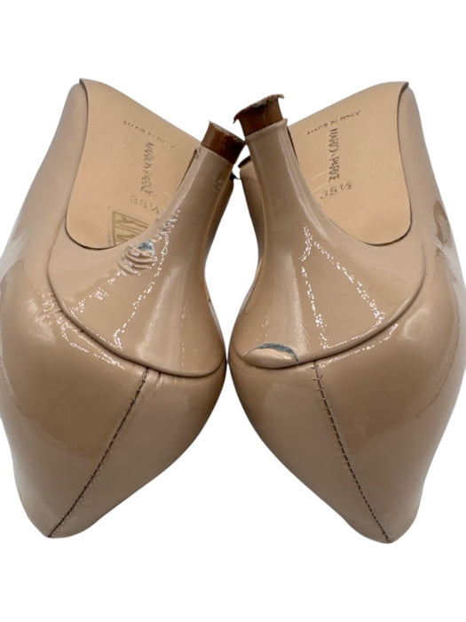 Marion Parke Shoe Size 35.5 Beige Patent Leather Pointed Toe Low Heel Pumps Beige / 35.5