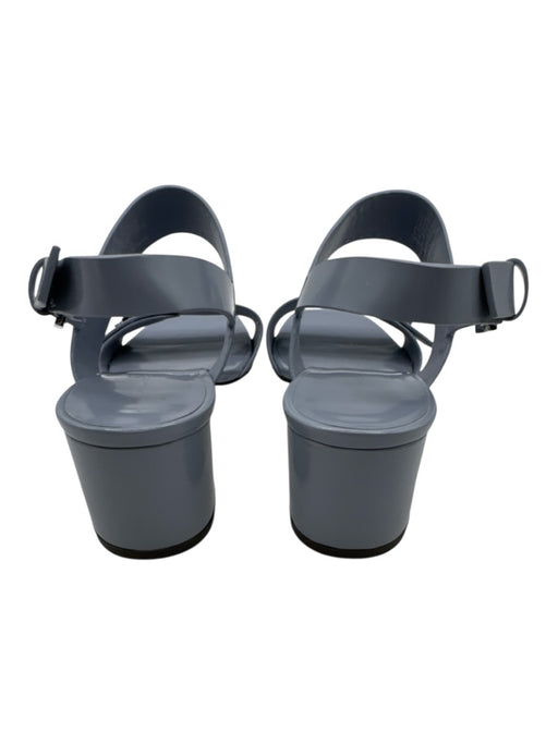 Tory Burch Shoe Size 6 Light Gray Leather Square Toe Ankle Strap Sandals Light Gray / 6