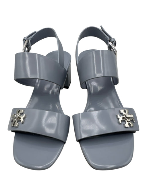 Tory Burch Shoe Size 6 Light Gray Leather Square Toe Ankle Strap Sandals Light Gray / 6