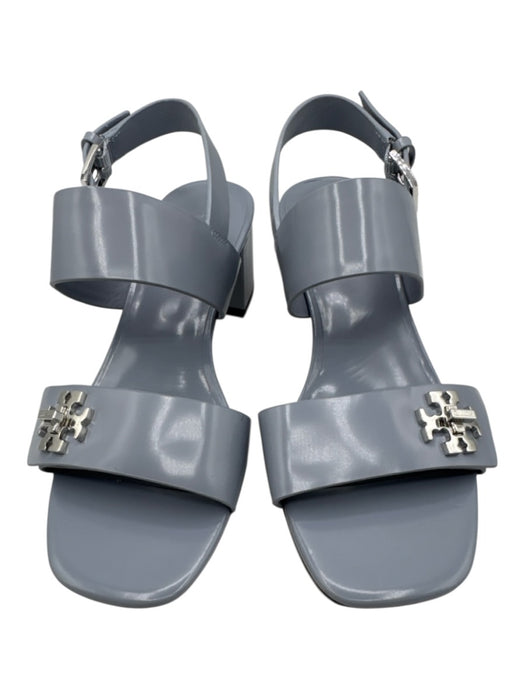 Tory Burch Shoe Size 6 Light Gray Leather Square Toe Ankle Strap Sandals Light Gray / 6
