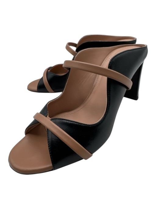 Malone Souliers Shoe Size 36.5 Black & Tan Leather Upper Strappy Open Toe Mules Black & Tan / 36.5