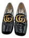 Gucci Shoe Size 35.5 Black Leather Upper Patent Double G Block heel Loafers Black / 35.5