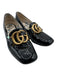 Gucci Shoe Size 35.5 Black Leather Upper Patent Double G Block heel Loafers Black / 35.5