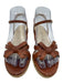 Sarah Flint Shoe Size 35.5 Brown & Beige Leather Jute Wedge Ankle Buckle Sandals Brown & Beige / 35.5