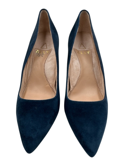 Ally Shoe Size 35.5 Dark Blue Suede Pointed Toe Block Heel Pumps Dark Blue / 35.5