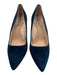 Ally Shoe Size 35.5 Dark Blue Suede Pointed Toe Block Heel Pumps Dark Blue / 35.5