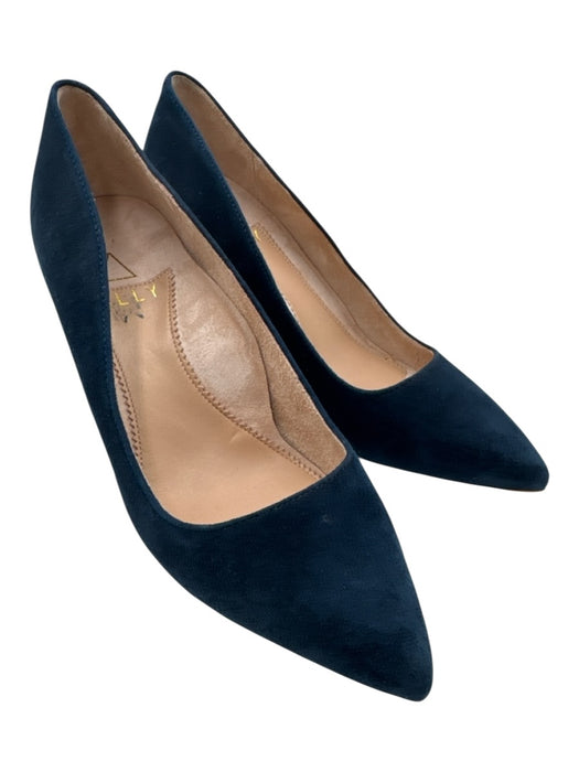 Ally Shoe Size 35.5 Dark Blue Suede Pointed Toe Block Heel Pumps Dark Blue / 35.5
