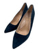 Ally Shoe Size 35.5 Dark Blue Suede Pointed Toe Block Heel Pumps Dark Blue / 35.5