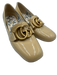 Gucci Shoe Size 36 Beige Patent Leather gold logo Square Toe Loafer Pumps Beige / 36