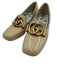 Gucci Shoe Size 36 Beige Patent Leather gold logo Square Toe Loafer Pumps Beige / 36