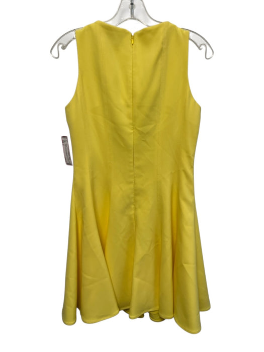 Milly Size 2 Yellow Polyester Blend Sleeveless V Neck Back Zip Dress Yellow / 2