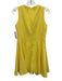 Milly Size 2 Yellow Polyester Blend Sleeveless V Neck Back Zip Dress Yellow / 2