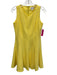 Milly Size 2 Yellow Polyester Blend Sleeveless V Neck Back Zip Dress Yellow / 2